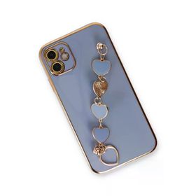 Newface iPhone 12 Esila Silikon Gri Cep Telefonu Kılıfı