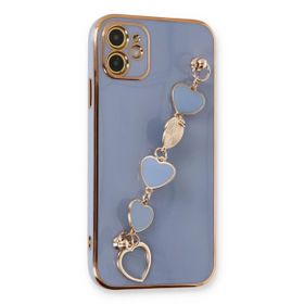 Newface iPhone 12 Esila Silikon Gri Cep Telefonu Kılıfı