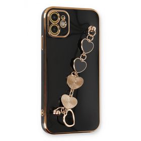 Newface iPhone 12 Esila Silikon Siyah Cep Telefonu Kılıfı