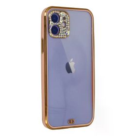 Newface iPhone 12 Kılıf Liva Taşlı Silikon Pembe Cep Telefonu Kılıfı
