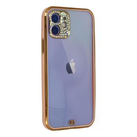 Newface iPhone 12 Kılıf Liva Taşlı Silikon Pembe Cep Telefonu Kılıfı
