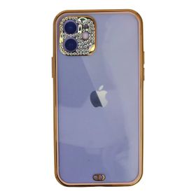 Newface iPhone 12 Kılıf Liva Taşlı Silikon Pembe Cep Telefonu Kılıfı