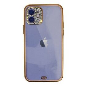 Newface iPhone 12 Kılıf Liva Taşlı Silikon Pembe Cep Telefonu Kılıfı
