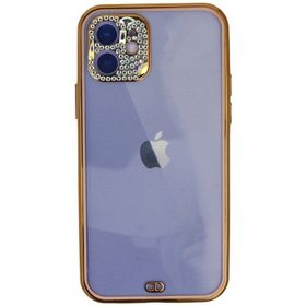 Newface iPhone 12 Kılıf Liva Taşlı Silikon Pembe Cep Telefonu Kılıfı