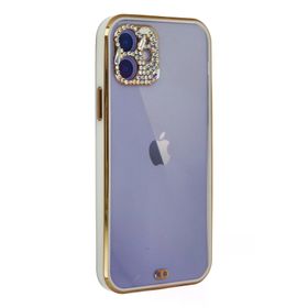 Newface iPhone 12 Liva Taşlı Silikon Beyaz Cep Telefonu Kılıfı