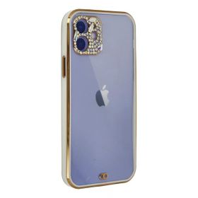 Newface iPhone 12 Liva Taşlı Silikon Beyaz Cep Telefonu Kılıfı