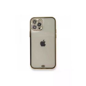 Newface iPhone 12 Liva Taşlı Silikon - Siyah Kılıf