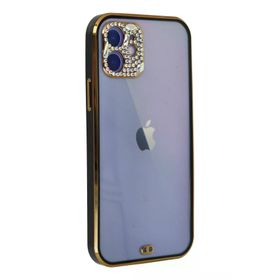 Newface iPhone 12 Liva Taşlı Silikon - Siyah Kılıf