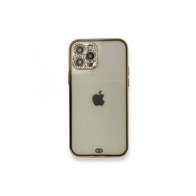 Newface iPhone 12 Liva Taşlı Silikon - Siyah Kılıf