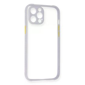 Newface iPhone 12 Miami Şeffaf Silikon Lila Cep Telefonu Kılıfı