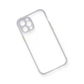 Newface iPhone 12 Miami Şeffaf Silikon Lila Cep Telefonu Kılıfı