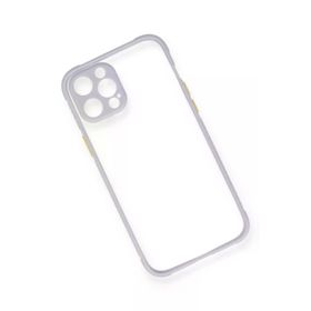 Newface iPhone 12 Miami Şeffaf Silikon Lila Cep Telefonu Kılıfı
