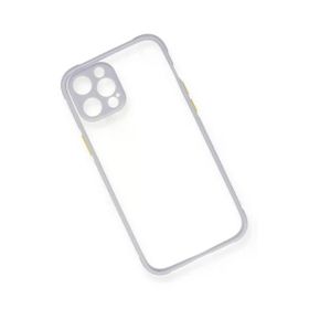 Newface iPhone 12 Miami Şeffaf Silikon Lila Cep Telefonu Kılıfı