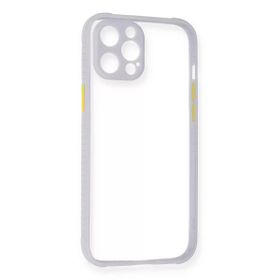 Newface iPhone 12 Miami Şeffaf Silikon Lila Cep Telefonu Kılıfı