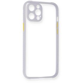 Newface iPhone 12 Miami Şeffaf Silikon Lila Cep Telefonu Kılıfı