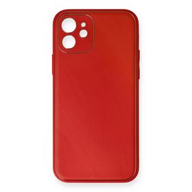 Newface iPhone 12 Mini Coco Deri Silikon Kapak Kırmızı Cep Telefonu Kılıfı
