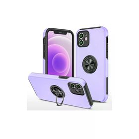 Newface iPhone 12 Mini Elit Yüzüklü Kapak - Mor Kılıf
