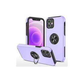 Newface iPhone 12 Mini Elit Yüzüklü Kapak - Mor Kılıf