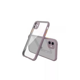 Newface iPhone 12 Mini Miami Şeffaf Silikon Açık Mor Cep Telefonu Kılıfı