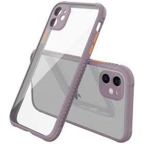 Newface iPhone 12 Mini Miami Şeffaf Silikon Açık Mor Cep Telefonu Kılıfı