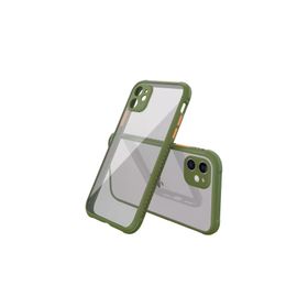 Newface iPhone 12 Mini Miami Şeffaf Silikon Koyu Yeşil Cep Telefonu Kılıfı
