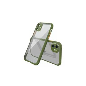 Newface iPhone 12 Mini Miami Şeffaf Silikon Koyu Yeşil Cep Telefonu Kılıfı
