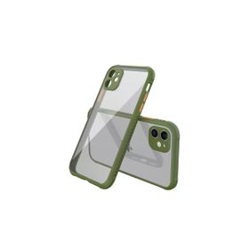 Newface iPhone 12 Mini Miami Şeffaf Silikon Koyu Yeşil Cep Telefonu Kılıfı