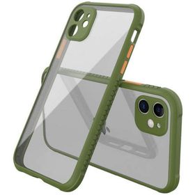 Newface iPhone 12 Mini Miami Şeffaf Silikon Koyu Yeşil Cep Telefonu Kılıfı