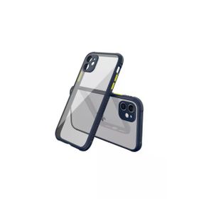 Newface iPhone 12 Mini Miami Şeffaf Silikon Lacivert Cep Telefonu Kılıfı