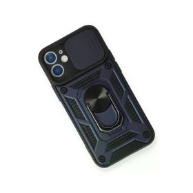 Newface iPhone 12 Mini Pars Lens Yüzüklü Silikon Lacivert Cep Telefonu Kılıfı