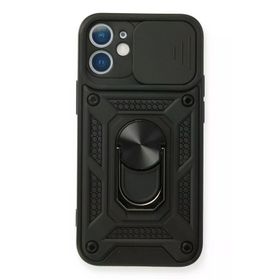 Newface iPhone 12 Mini Pars Lens Yüzüklü Silikon - Siyah Kılıf