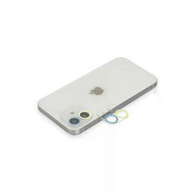 Newface iPhone 12 Mini Renkli Sarı-Mavi Kamera Lens Koruma Cam