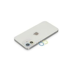 Newface iPhone 12 Mini Renkli Sarı-Mavi Kamera Lens Koruma Cam