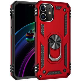 Newface iPhone 12 Mini Sofya Yüzüklü Silikon Kapak Kırmızı Kılıf
