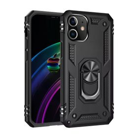 Newface iPhone 12 Mini Sofya Yüzüklü Silikon Kapak Siyah Kılıf