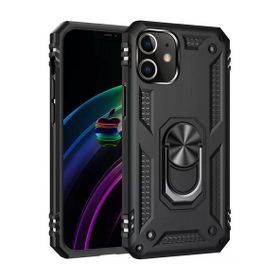 Newface iPhone 12 Mini Sofya Yüzüklü Silikon Kapak Siyah Kılıf