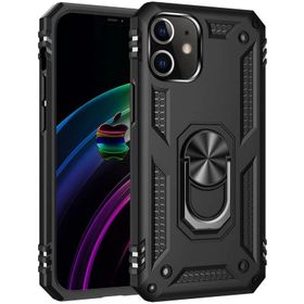 Newface iPhone 12 Mini Sofya Yüzüklü Silikon Kapak Siyah Kılıf