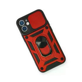 Newface iPhone 12 Pars Lens Yüzüklü Silikon Kırmızı Cep Telefonu Kılıfı