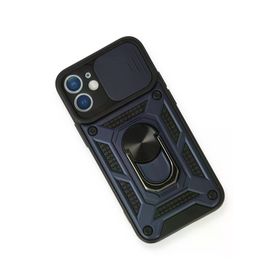 Newface iPhone 12 Pars Lens Yüzüklü Silikon Lacivert Cep Telefonu Kılıfı