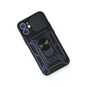 Newface iPhone 12 Pars Lens Yüzüklü Silikon Lacivert Cep Telefonu Kılıfı