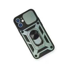 Newface iPhone 12 Pars Lens Yüzüklü Silikon - Yeşil Kılıf