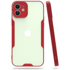 Newface iPhone 12 Platin Silikon Kırmızı Cep Telefonu Kılıfı