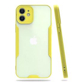 Newface iPhone 12 Platin Silikon Sarı Cep Telefonu Kılıfı