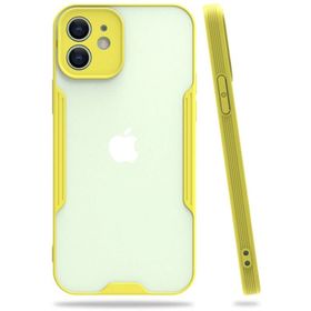 Newface iPhone 12 Platin Silikon Sarı Cep Telefonu Kılıfı