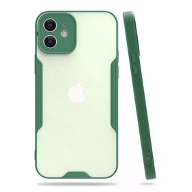 Newface iPhone 12 Platin Silikon Yeşil Cep Telefonu Kılıfı