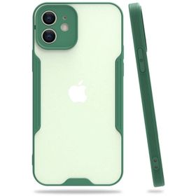 Newface iPhone 12 Platin Silikon Yeşil Cep Telefonu Kılıfı