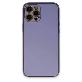 Newface iPhone 12 Pro Coco Deri Silikon Kapak - Açık Lila Kılıf