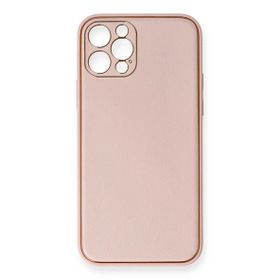Newface iPhone 12 Pro Coco Deri Silikon Kapak Pembe Cep Telefonu Kılıfı