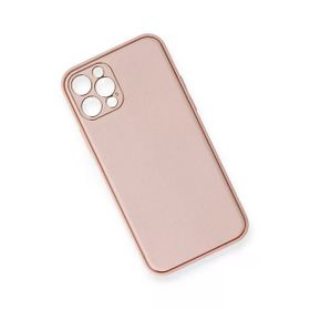 Newface iPhone 12 Pro Coco Deri Silikon Kapak Pembe Cep Telefonu Kılıfı