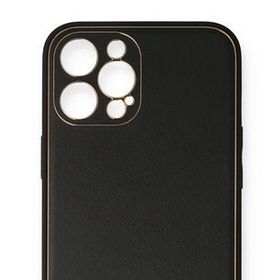 Newface iPhone 12 Pro Coco Deri Silikon Kapak Siyah Cep Telefonu Kılıfı